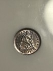 1857 Seated Liberty Half Dime Stars Obverse Us H10c Uncirculated Ngc Ms62