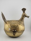 Antique Brass Decorative Indo-islamic Dhokra Betel Nut Peacock Box With Lid 