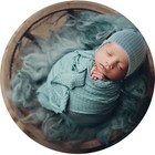 Newborn Baby Boy Girl Photography Wrap Long Tail Hat Crochet Blanket Props Blue