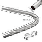 2-10ft Stainless Steel Heater Exhaust Pipe  Flexible Exhaust Tubing W  2 Clamps