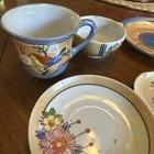 Antique Child   s Porcelain Japan Tea Set Lusterware 7 Pieces Vintage Asian Bird
