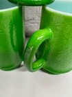 Vtg Green Milk Glass Mugs Coffee Tea Cup Set Of Six 6  