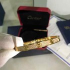 Catier 18k Yellow Gold Plated Love Bracelet With Diamonds  Set With Original Box