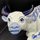 14  Reclining Bull Cow Oxen Figurine Blue Willow Pattern Maker Unknown Vintage