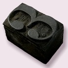 Antique   3 Number Letterpress Printing Block Metal On Wood Type 1 3 8   