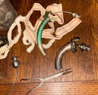 Antique Medical Tracheotomy Tube Set - Glass Storage Jar With Multiple Pieces