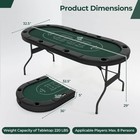 Costway 8 Player Foldable Poker Table Texas Holdem Folding Game Table Green