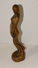  Chinese Handmade Natural Boxwood Carving Statue  Sculpture Qing Dynasty Goddess