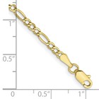 10k Yellow Gold 2 5mm Semi-solid Figaro Chain Bracelet Anklet 10 Inch