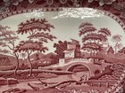 21 x 16 5  Antique Extra Large Red Copeland Spode s Tower England Turkey Platter