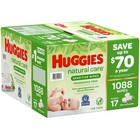 Huggies Natural Care Sensitive Baby Wipe Refill  Fragrance Free  1 088 Count 