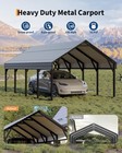 12x20 Ft Metal Carport  heavy Duty Carport W steel Roof All-weather Cars Shelter
