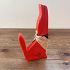 Red Coyote Figurine Statue In Ceramic Signed    james    Navajo Native American