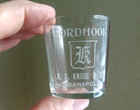 Fordhook Whiskey Knode   Co Indianapolis Etched Pre Pro Adv Whiskey Shot Glass