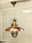 Maritime Ship Vintage Solid Brass Hanging Light With Copper Shade - Set Of 5