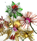 Vintage Foil Christmas Mcm Atomic Starburst Tinsel Mercury Glass Tie On 1960s