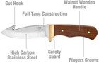 9 5  Full Tang Survival Fixed Blade Gut Hook Knife Hunting Knife Tactical Knife