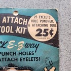 Vintage E-z Eyelet Tool Kit Style No 720 Punch Holes And Attach Eyelets