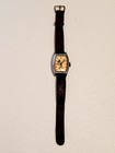 Vtg Mickey Mouse Watch-for Repair Or Parts Only-leather Band us Time  on Back
