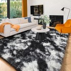 Black White Grey Area Rug For Living Room 5x8 Rug soft Fluffy Rug For 