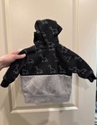 Okie Dokie Dinosaur Black Gray Unisex Baby Toddler 3m Fleece Full Zip Hoodie