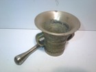 Clean Vintage 3  Heavy Steel Mortar   Pestle Free Shipping