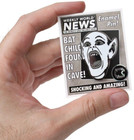 New Creepy Co  Weekly World News Bat Boy Headline Enamel Pin Lapel Horror Flare