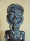 Rare Bronze Benin Baule Oba King African Carving Statue Custom Throne  