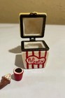 Vintage Movie Popcorn Porcelain Hinged Trinket Box W Ice Cream   Drink Trinkets