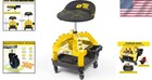 Rolling Shop Stool Garage Caster Adjustable Height 360   Swivel With Tool Tray