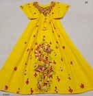 New Womens 100    Cotton Long Kaftan Dress Summer Maxi Hand Embroidery One Size