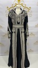 Fancy Abaya Kaftan Hooded Embroidery Women s Beaded Dress Maxi Long Sleeve Black