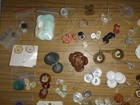 Antique Vintage Sewing Button Lot 2 Lbs Over 800 Plastic Metal Buttons Snaps
