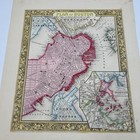 1860 Boston City Plan Mitchell Antique Map 15  X 12 5  Vibrant Hand Color