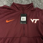 Nike Virginia Tech Hokies 1 4 Zip Pullover Mens 2xl Xxl Dark Maroon Orange Nwt 