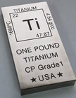 Titanium Ingot 1 Pound 99 9  Pure Ti Element Block Periodic Table Metal Bar