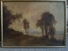 Antique French Impressionism 19thc Framed Oil Painting 14   x19    Original Signed
