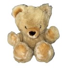 Eden Teddy Bear Plush Tan Beige Red Bow 9  Sit Vintage Made In Korea Euc Clean