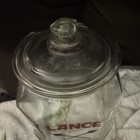 Vtg Lance Glass Jar Candy Cracker Large 8 Sided 12 5    W  Glass Lid 40 s