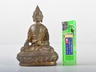 Tibetan Brass Buddha Statue 11cm Ancient Copper Lacquer New Condition