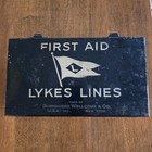 Vtg Metal First Aid Kit Box Lykes Lines Cargo Steamship Burroughs Wellcome Ny
