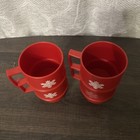 4x Vintage Stackable Tupperware Red Drinking Coffee Mug Tea Cup Camping  1312