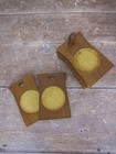 Set Of 9 - Vintage Wood And Cork Mid Century Mcm Teak Drink Coasters - 1950s
