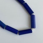 15 Old Chevron Venetian Blue Four Layer Tubular Glass African Trade Beads
