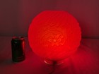10  Antique Vtg Red Glass Ball Oil Lamp Shade Globe Cranberry Puffy Swirl 4  Fit