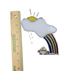 Vtg Rainbow Sun Catcher Faux Stained Glass Plastic Window Hanging Ornament Color