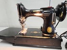 Vtg  1952 Singer Featherweight 221 Sewing Machine Serviced W Acc   Box