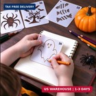 64 Pcs Halloween Stencils  3 X 3 Inch Reusable Diy Painting Templates