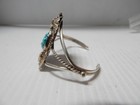 Wide Navajo Indian Sterling Silver Coral   Turquoise Mid Century Era Bracelet