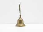 Vtg Solid Brass Horse Head Hand Bell Equestrian Western Reception Home Decor 6 h